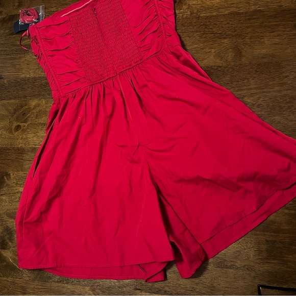 NWT Abercrombie & Fitch Emerson Ruched Strapless Romper Pink Size Small Tall - Picture 15 of 16